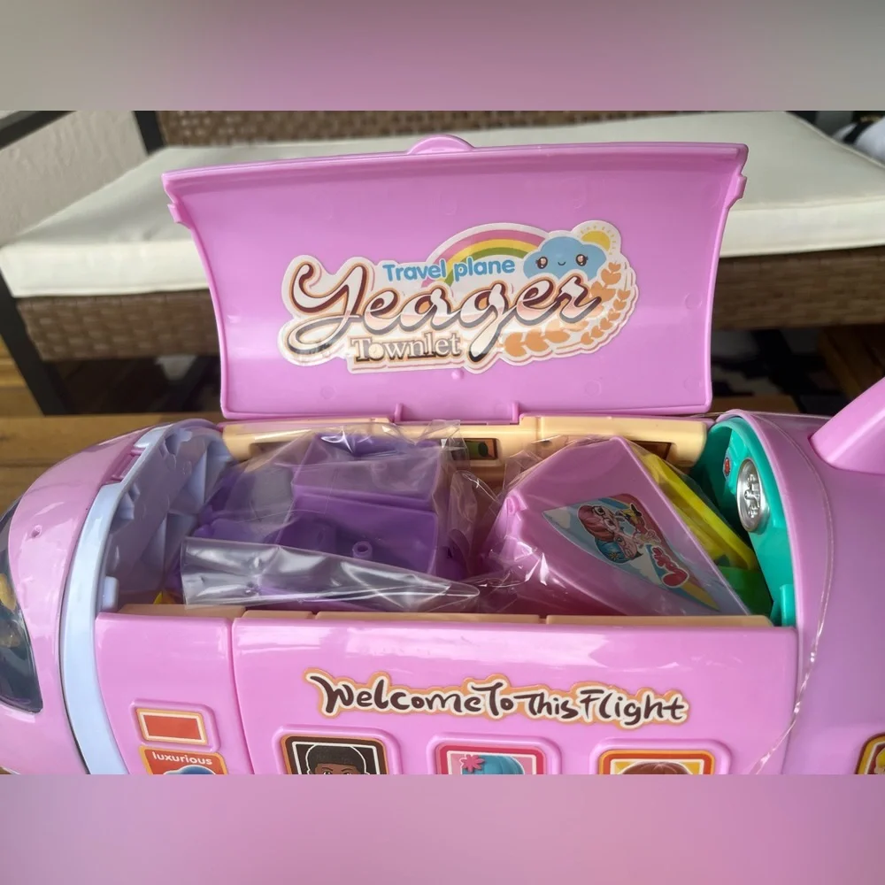 iPlay, iLearn Airplane Dollhouse Playset for Girls 3-5, Kids Pretend Play Dol...